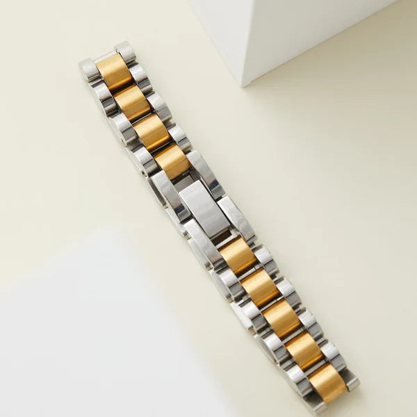 Rolex-Inspired Black and Golden Bracelet – Classic Style