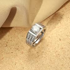 Sterling Silver Crystal Ring – Elegant men's Jewelry Gift