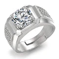 Sterling Silver Crystal Ring – Elegant men's Jewelry Gift
